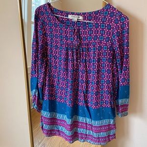 Blue and Purple 3/4 sleeve tunic